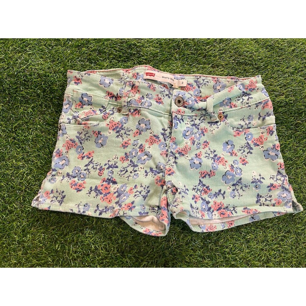 Levi’s Floral Shorty Shorts Womens Size 3 High Rise Cute Summer Festival Junior - Picture 2 of 7